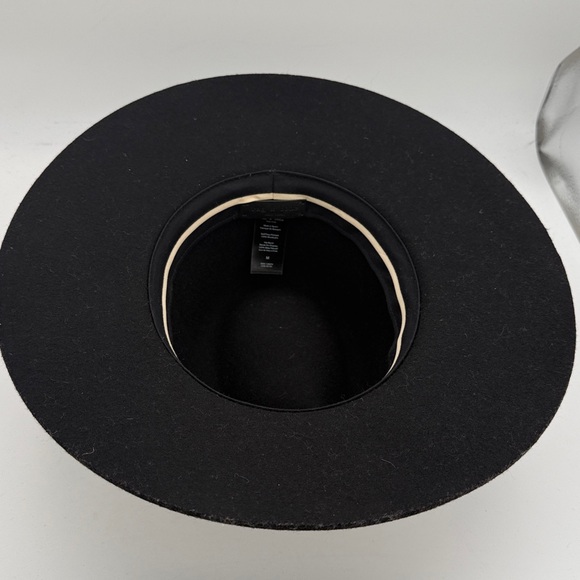 Rag & Bone - women’s fedora black 100% wool & 100% haircalf tiger print trim M - Picture 9 of 9